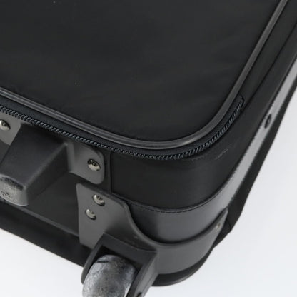 Prada Trolley Rolling Luggage Tessuto and Saffiano Leather, BLACK, NYLON, Travel bag