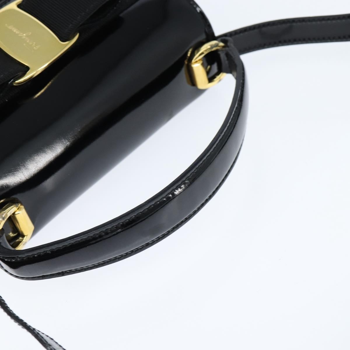 Salvatore Ferragamo Vala Handbag Patent leather, BLACK, PATENT_LEATHER, Handbag