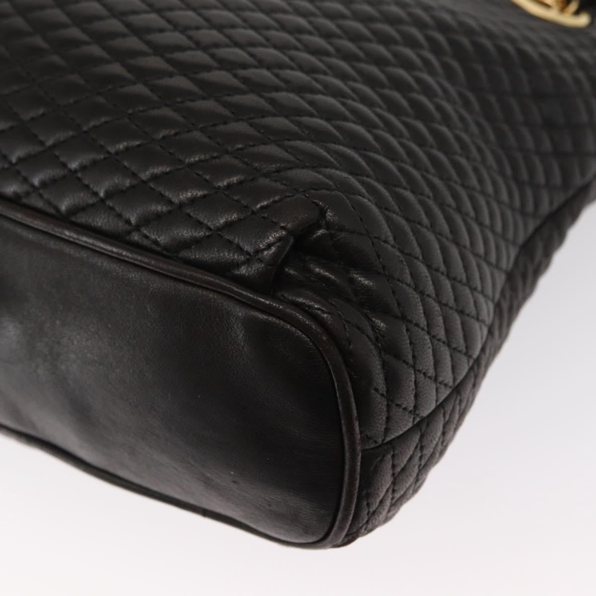 Bally Vintage Chain Shoulder Bag Quilted Leather, Black, Leather, Shoulder Bag
