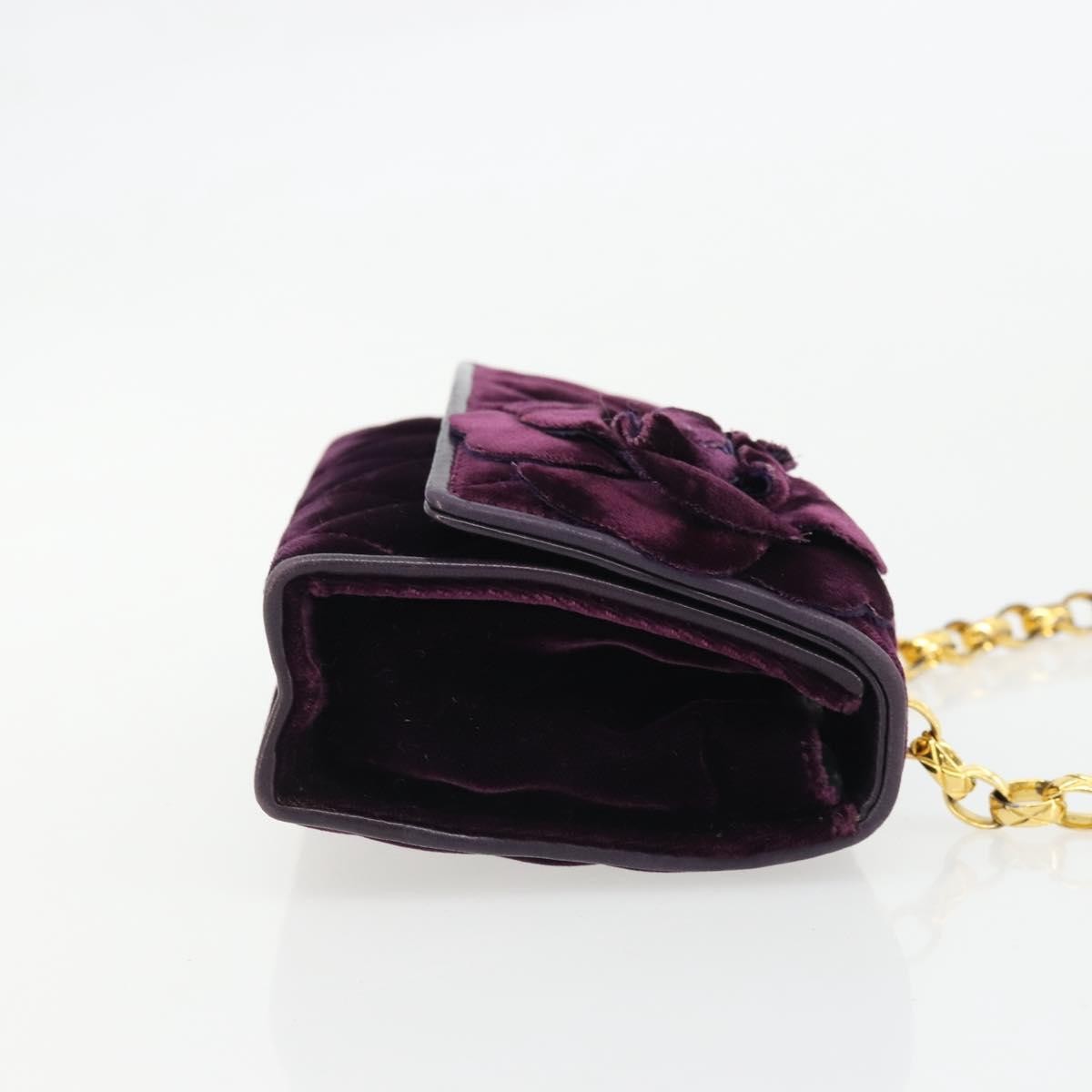 Chanel Wallet on Chain Quilted Velvet, Purple, Velvet, Handbag