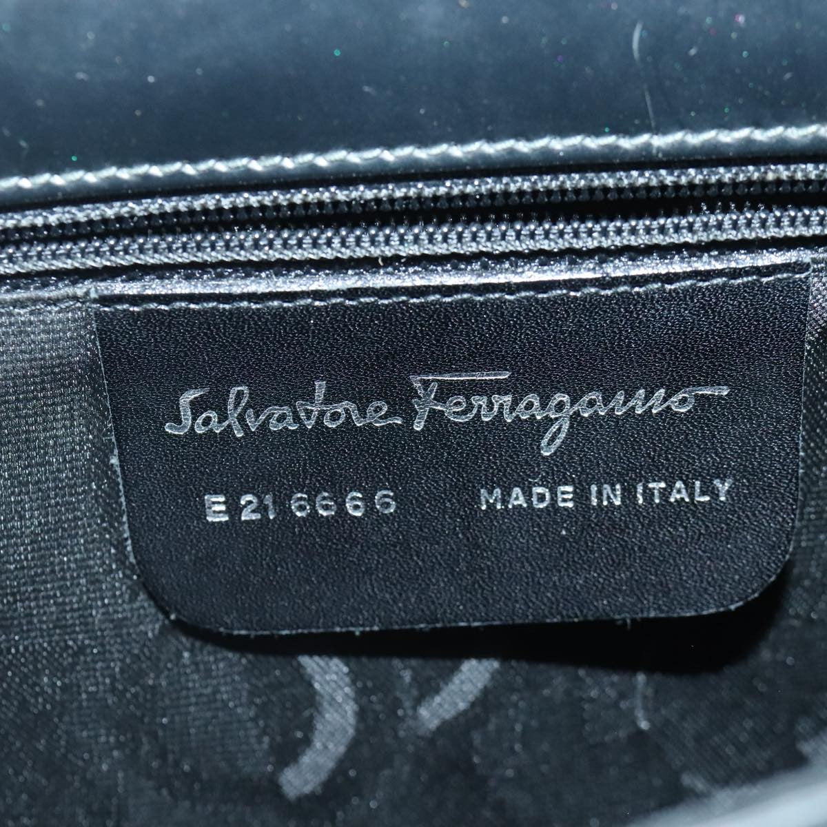 Salvatore Ferragamo Vintage Handbag Leather, BLACK, LEATHER, Handbag