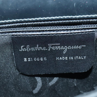 Salvatore Ferragamo Vintage Handbag Leather, BLACK, LEATHER, Handbag