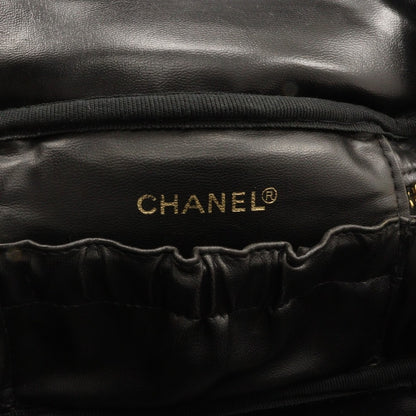 Chanel Vintage Cosmetic Case Lambskin, BLACK, LEATHER, Clutche & pouche