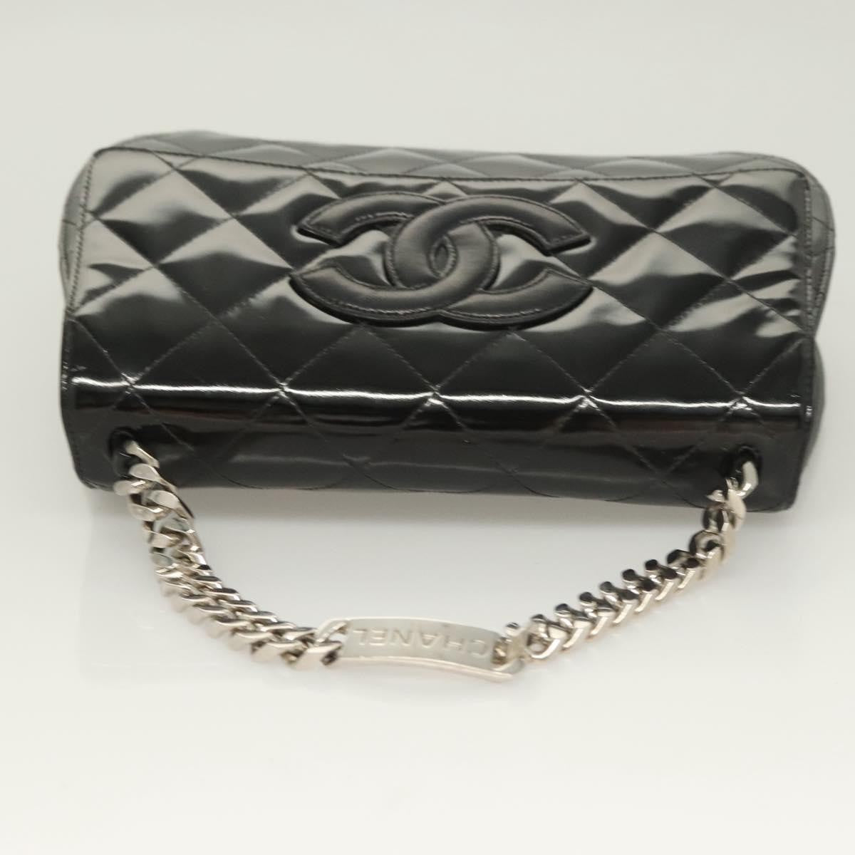 Chanel Vintage ID Bracelet Flap Bag Quilted Patent, BLACK, PATENT_LEATHER, Handbag