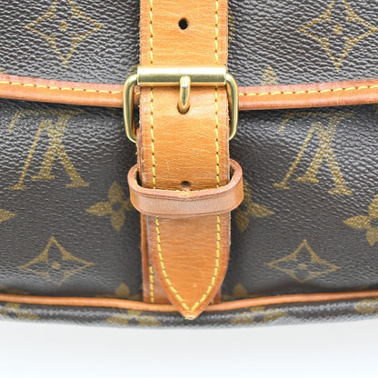 Louis Vuitton Saumur Handbag Monogram Canvas, Brown, Canvas, Shoulder Bag