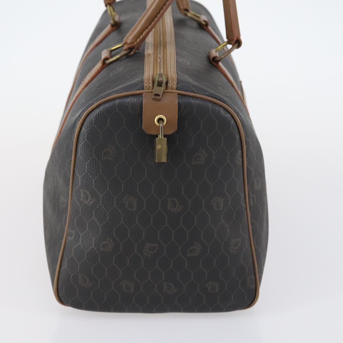 Christian Dior Vintage Honeycomb Boston bag Canvas and Leather, BLACK, CANVAS, Travel bag
