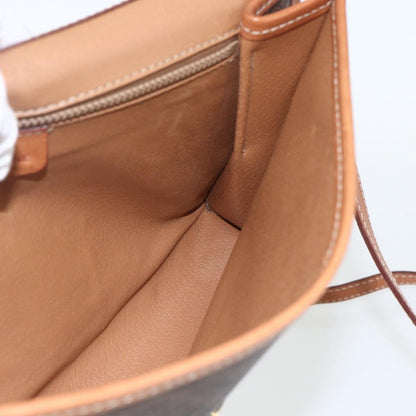 Celine Vintage Macadam Shoulder Bag Canvas and Leather, BROWN, CANVAS, Shoulder bag