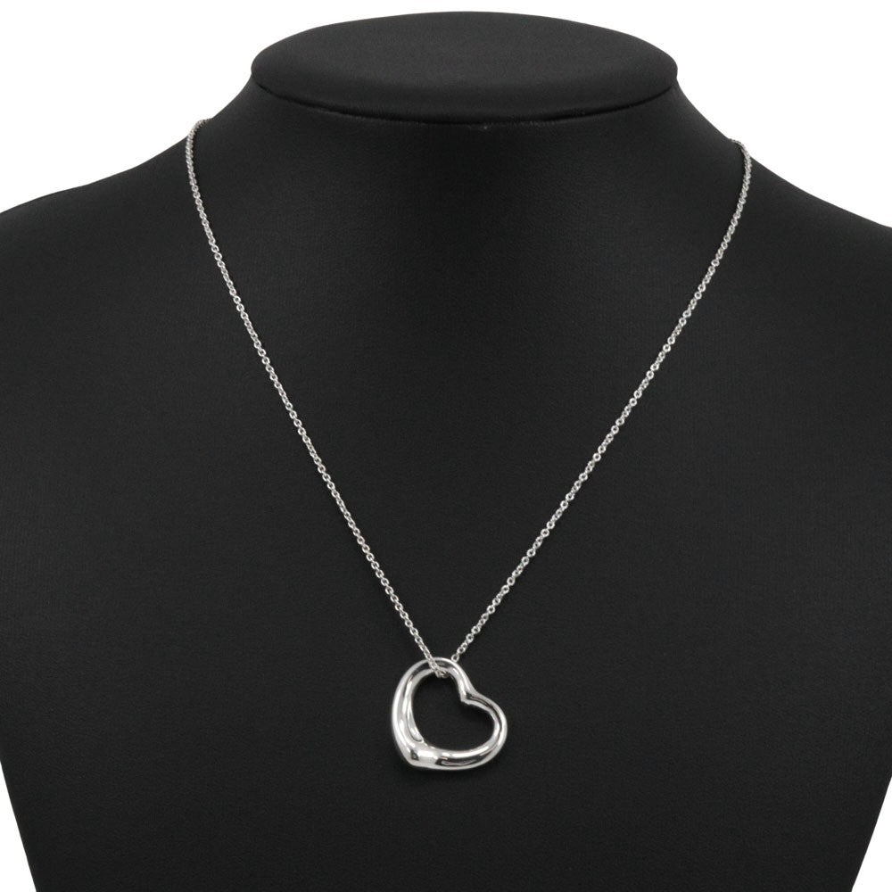 Tiffany & Co. Elsa Peretti Open Heart Pendant Necklace Sterling Silver, SILVER, SILVER, Necklace