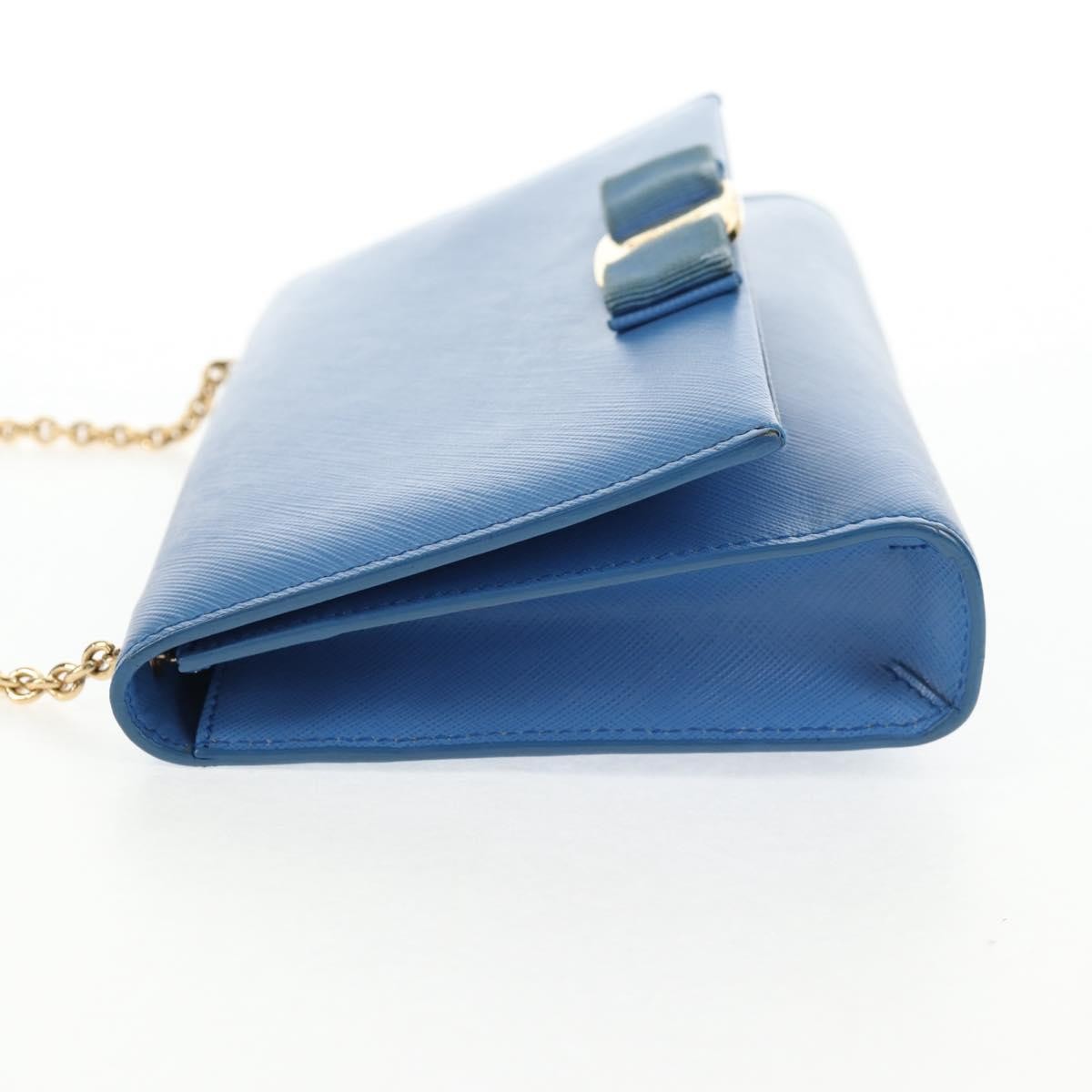 Salvatore Ferragamo Ginny Crossbody Bag Leather, BLUE, LEATHER, Shoulder bag