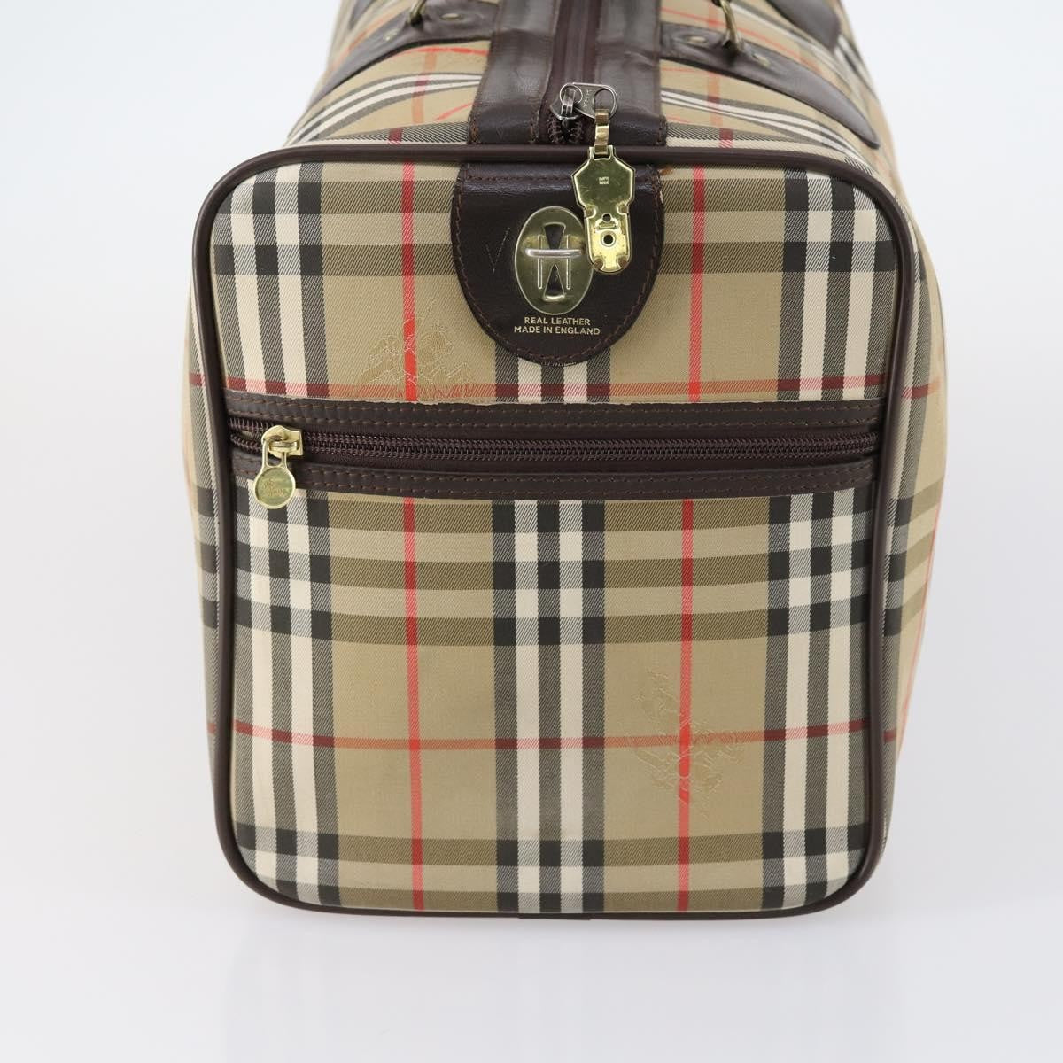 Burberry Vintage Duffle Bag Haymarket Canvas, BEIGE, CANVAS, Travel bag