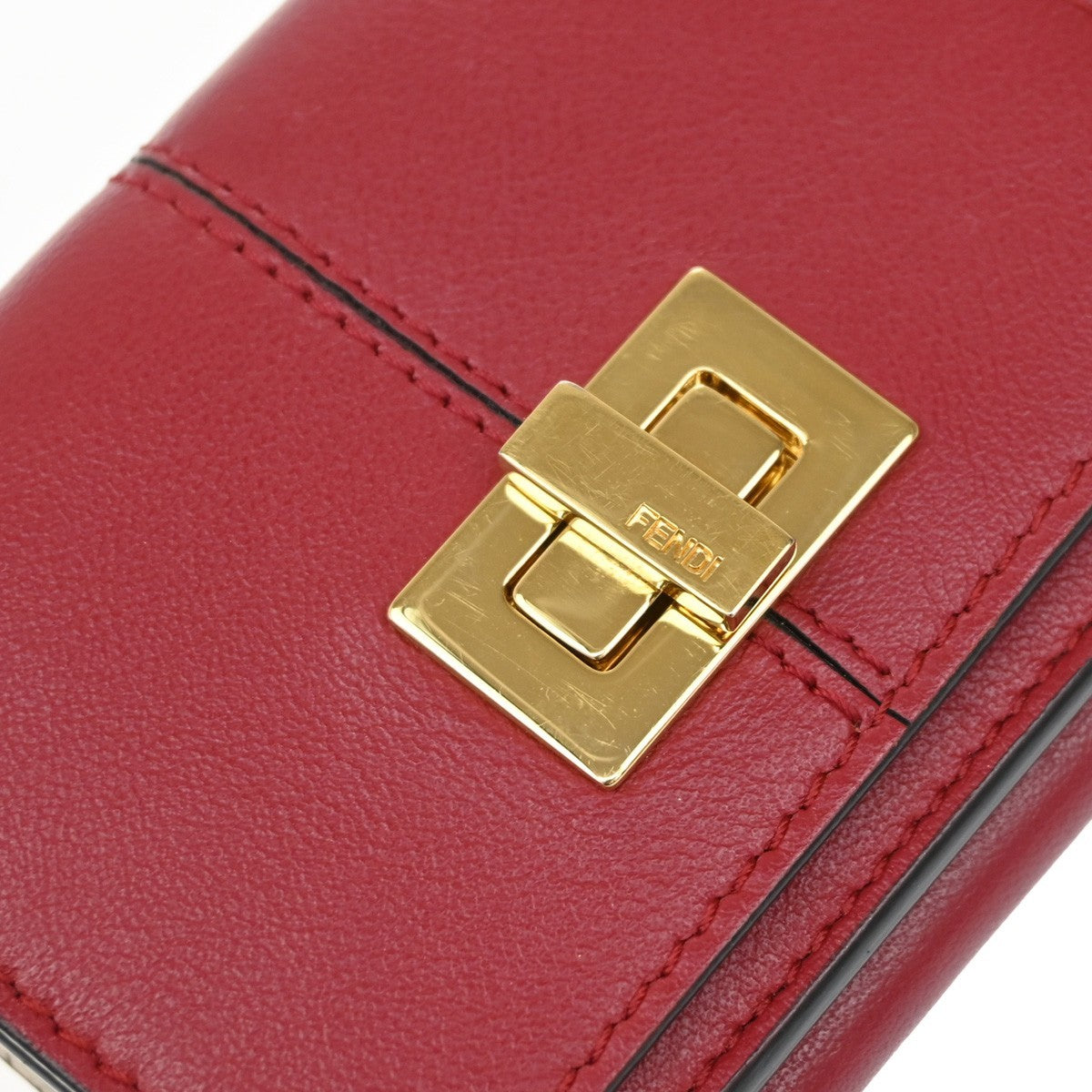 Fendi Peekaboo Wallet Leather, Red, Leather, Wallet