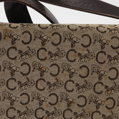 Celine Vintage Horse Carriage C Macadam Shoulder Bag Canvas and Leather, BEIGE, CANVAS, Shoulder bag