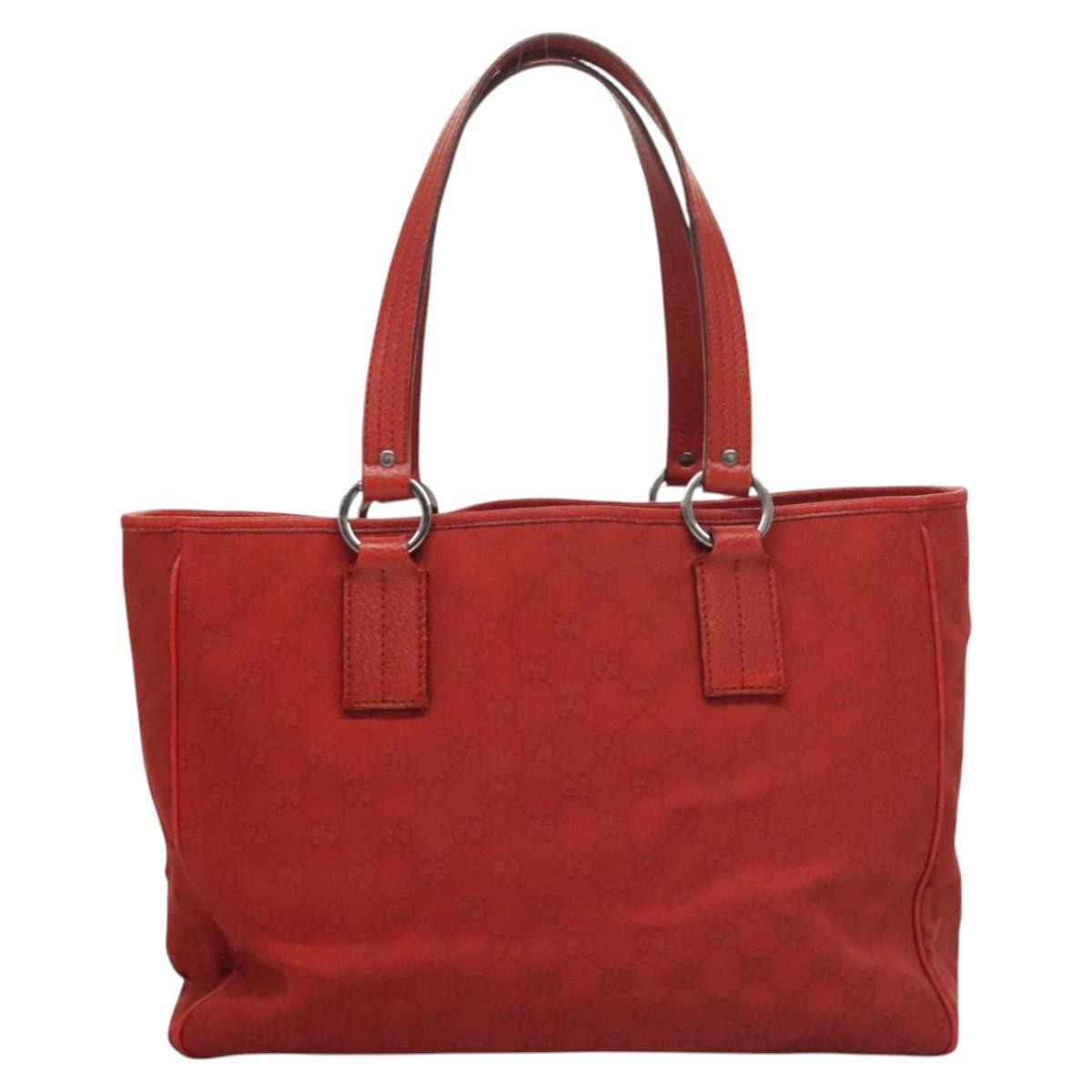 Gucci Vintage Open Tote GG Canvas, Red, Canvas, Tote Bag