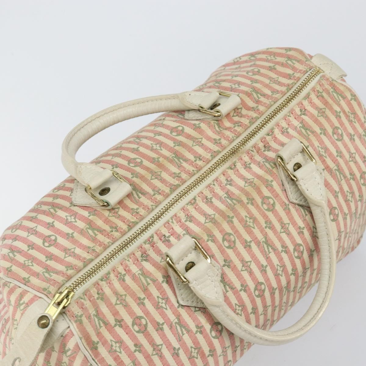 Louis Vuitton Speedy Handbag Mini Lin, PINK, CANVAS, Handbag