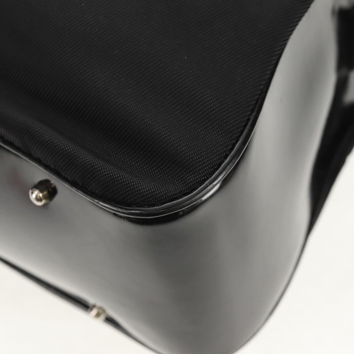 Gucci Vintage Bamboo Handle Bag Nylon, Black, Nylon, Handbag