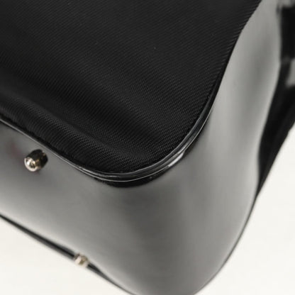 Gucci Vintage Bamboo Handle Bag Nylon, Black, Nylon, Handbag