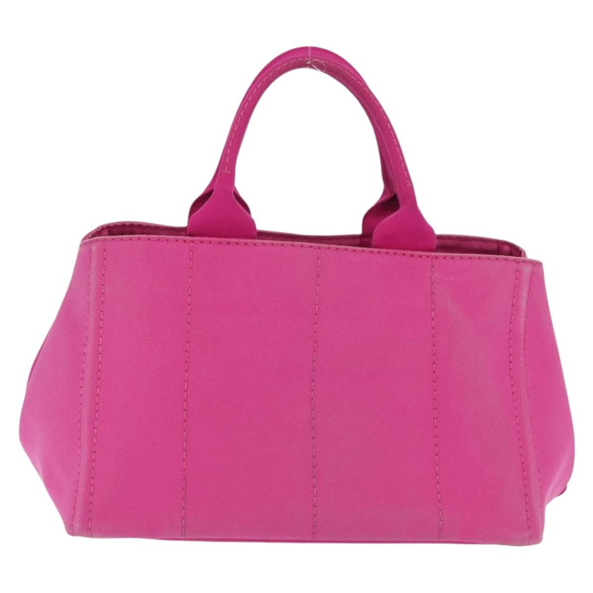 Prada Canapa Open Tote Canvas, PINK, CANVAS, Tote bag