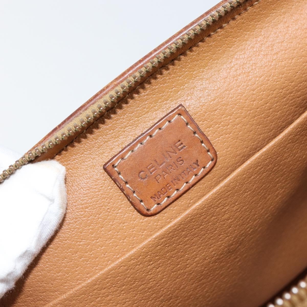Celine Macadam Pochette Canvas and Leather, BROWN, CANVAS, Clutche & pouche