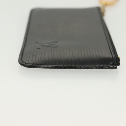Louis Vuitton Pochette Clés Epi, BLACK, LEATHER, Wallets