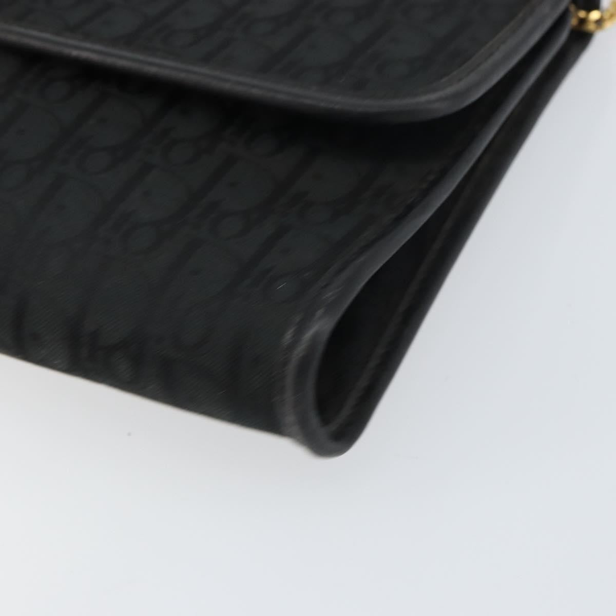 Christian Dior Vintage Chain Flap Shoulder Bag Diorissimo Canvas, BLACK, CANVAS, Shoulder bag