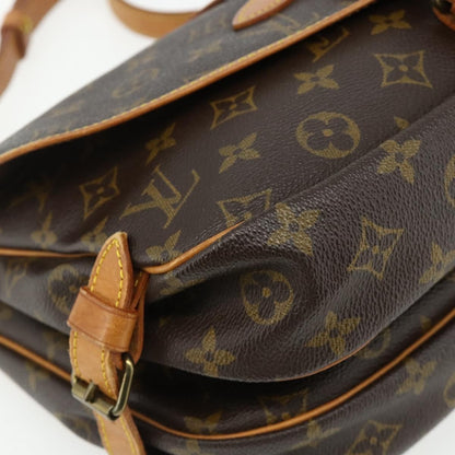 Louis Vuitton Saumur Handbag Monogram Canvas, Brown, Canvas, Shoulder Bag