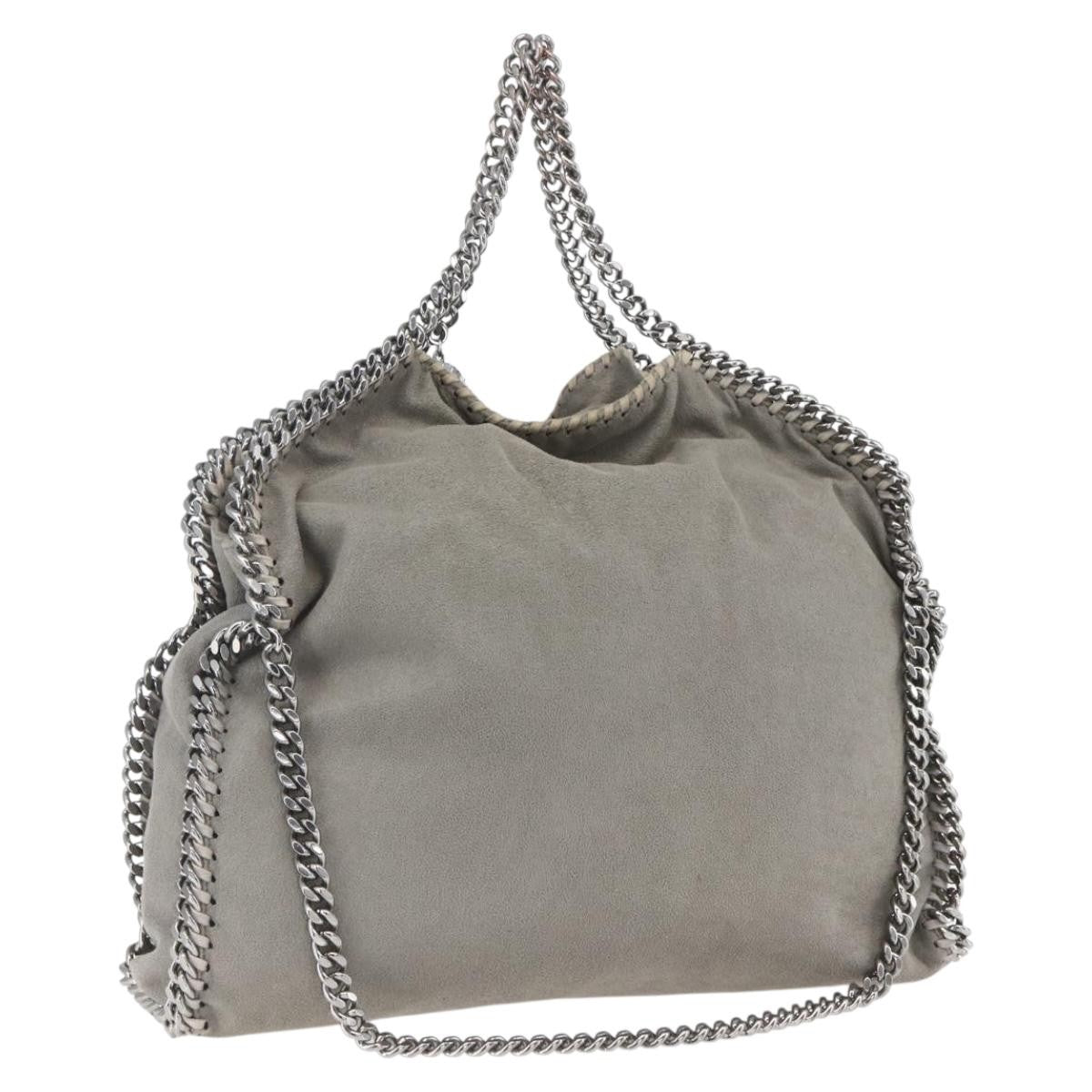 Stella McCartney Falabella Fold Over Bag Shaggy Deer, GRAY, POLYESTER, Shoulder bag