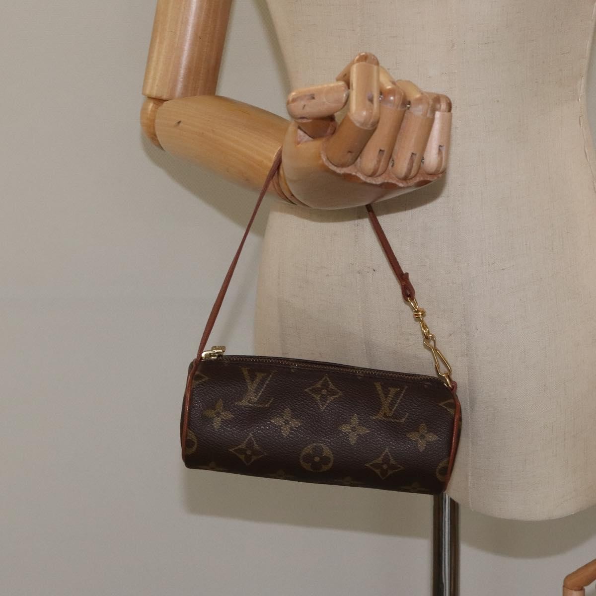 Louis Vuitton Papillon Pochette Monogram Canvas, BROWN, CANVAS, Handbag