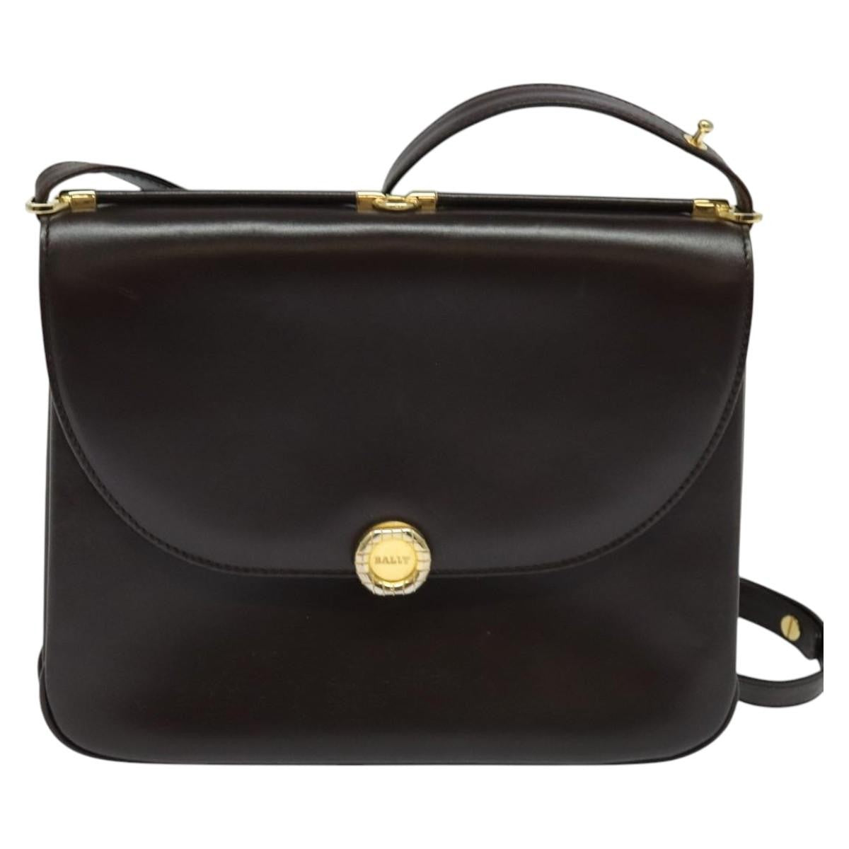 Bally Vintage Shoulder Bag Leather, BROWN, LEATHER, Shoulder bag