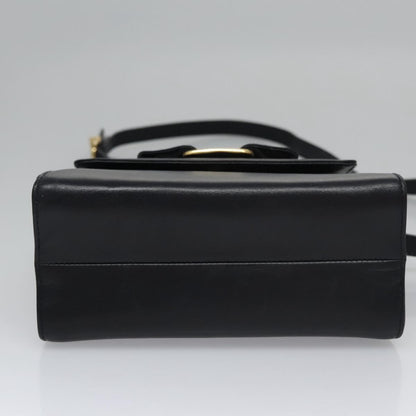 Salvatore Ferragamo Vintage Vara Bow Top Handle Bag Leather, NAVY, LEATHER, Handbag