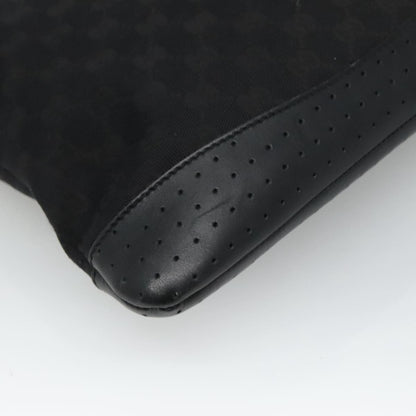 Gucci Zip Messenger Bag GG Canvas with Perforated Leather, BLACK, CANVAS, Shoulder bag