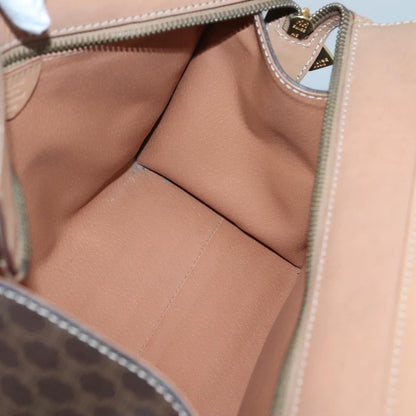 Celine Vintage Macadam Handbag Canvas and Leather, BROWN, CANVAS, Handbag