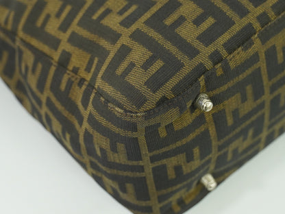 Fendi Zucca Tote bag FF motif, BROWN, CANVAS, Handbag