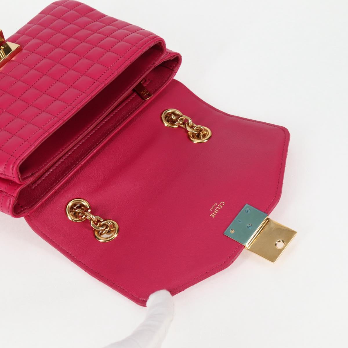 Celine C Bag Quilted Leather, PINK, LEATHER, Handbag