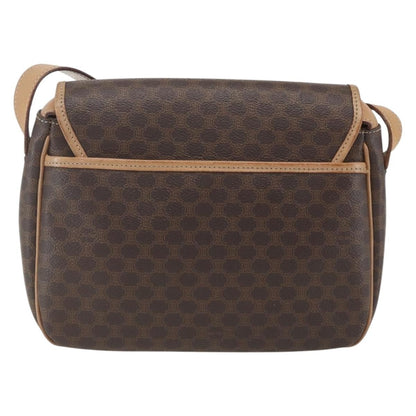 Celine Vintage Macadam Shoulder Bag Canvas and Leather, BROWN, CANVAS, Shoulder bag