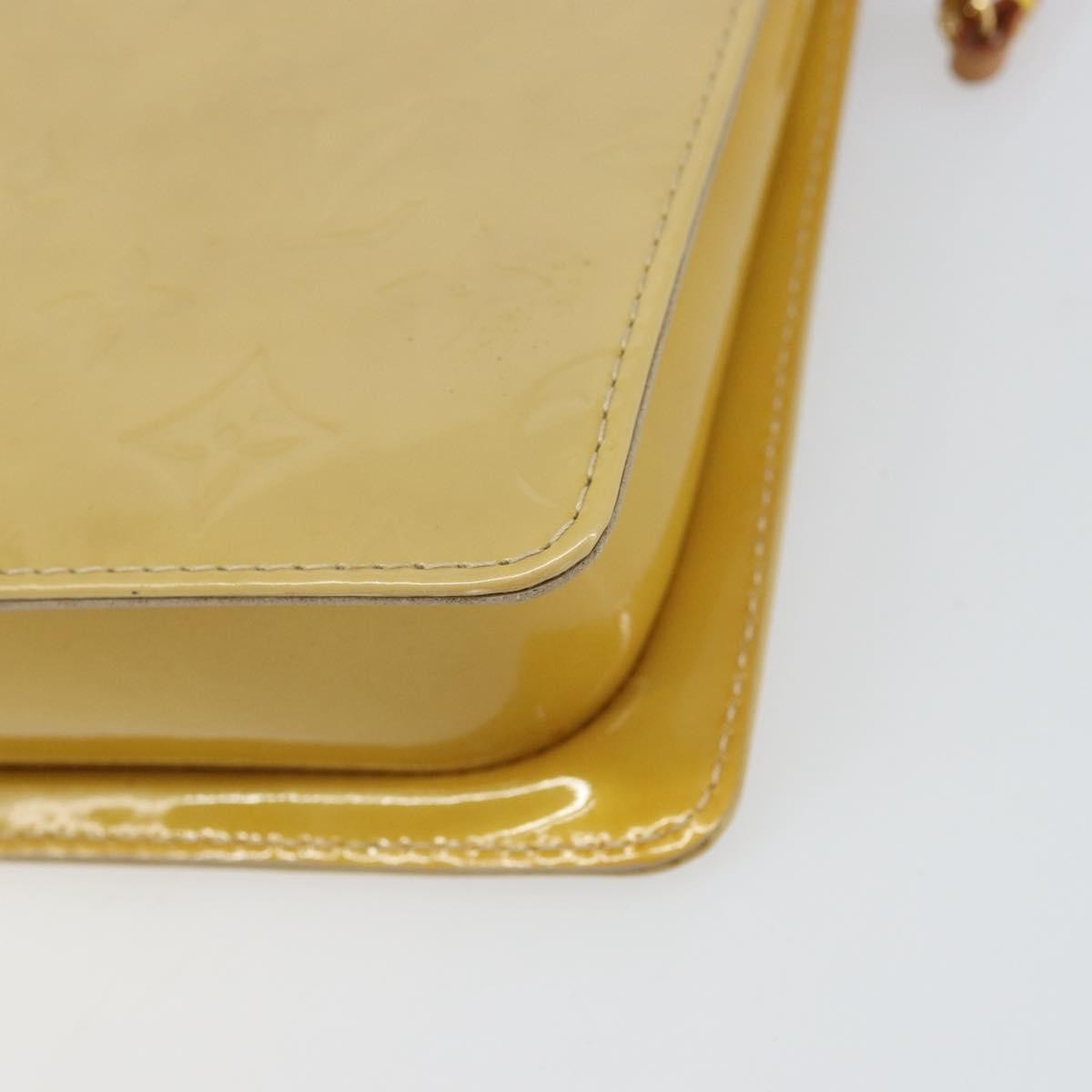 Louis Vuitton Mott Handbag Monogram Vernis, Beige, Patent Leather, Clutch