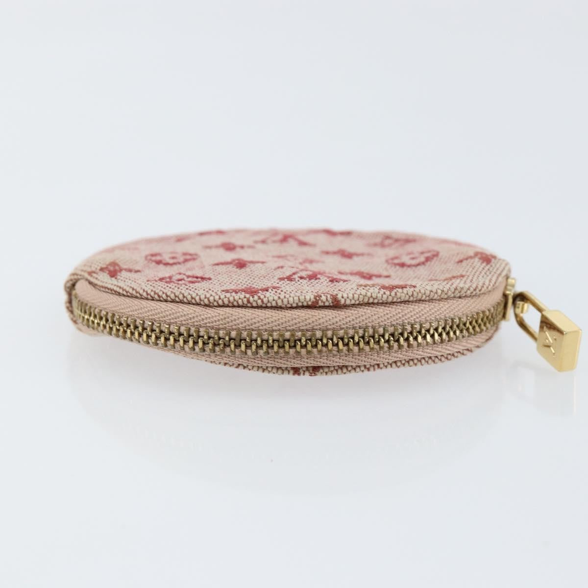 Louis Vuitton Round Coin Purse Mini Lin, RED, CANVAS, Wallets
