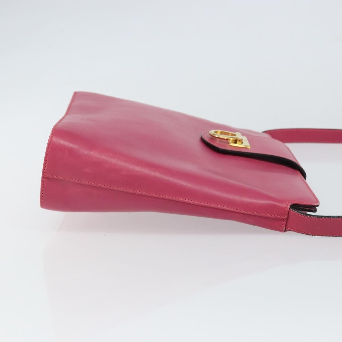 Salvatore Ferragamo Gancini Shoulder Bag Leather, PINK, LEATHER, Shoulder bag