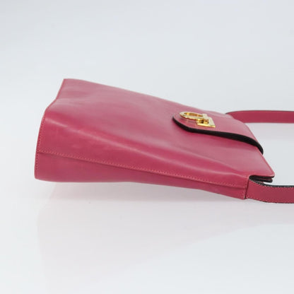 Salvatore Ferragamo Gancini Shoulder Bag Leather, PINK, LEATHER, Shoulder bag