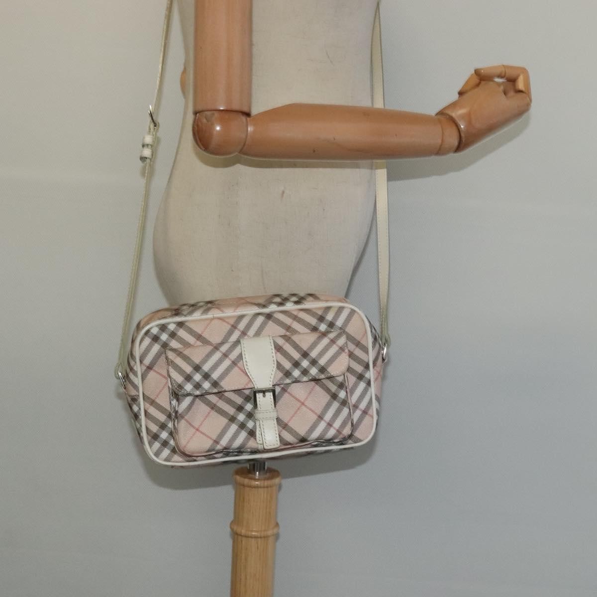 Burberry Nova Check Blue Label Canvas, PINK, CANVAS, Shoulder bag