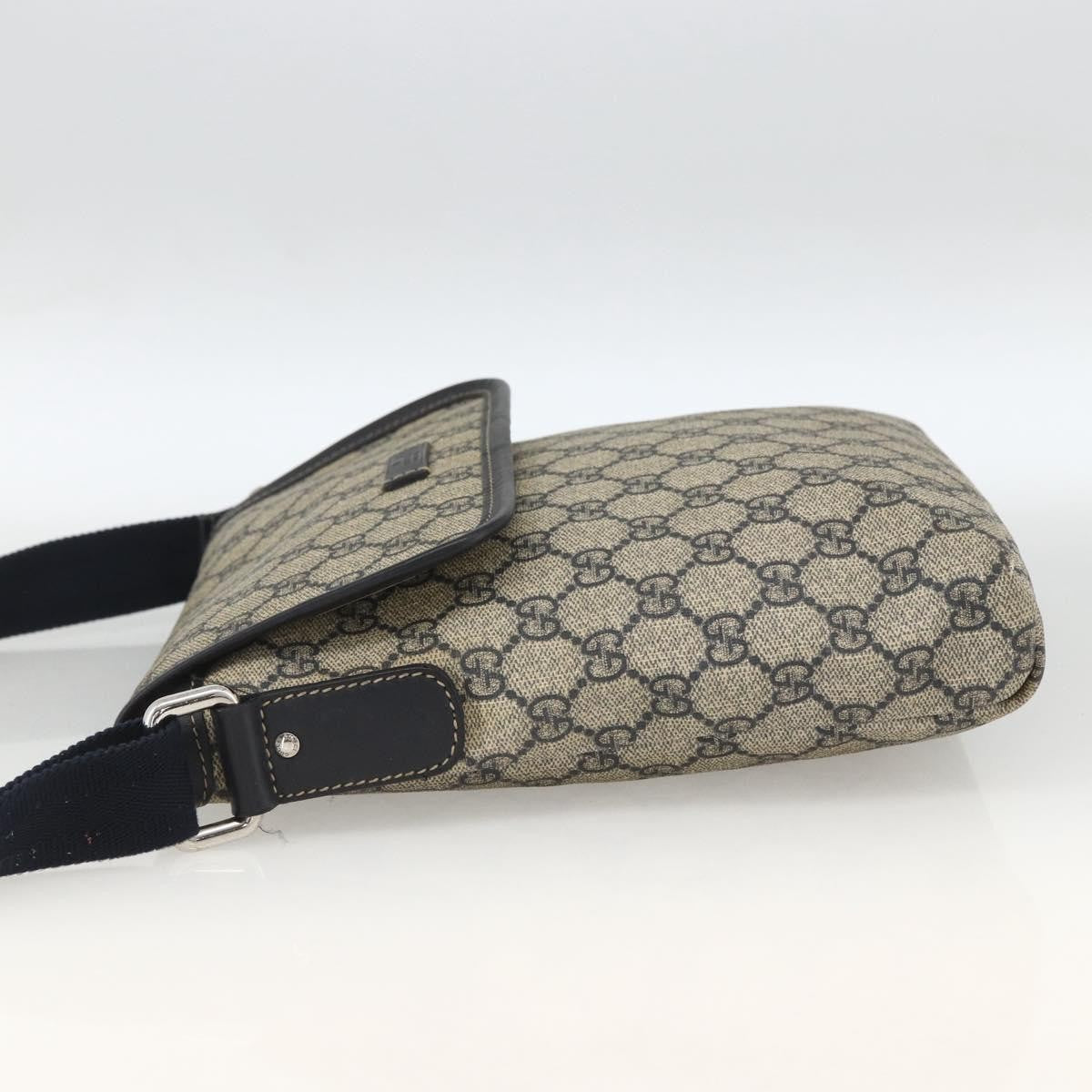 Gucci Flap Messenger GG Coated Canvas, Navy, Canvas, Shoulder Bag