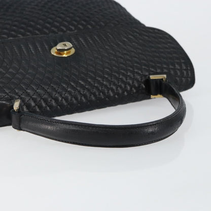 Bally Vintage Handbag Quilted Leather, Black, Leather, Handbag