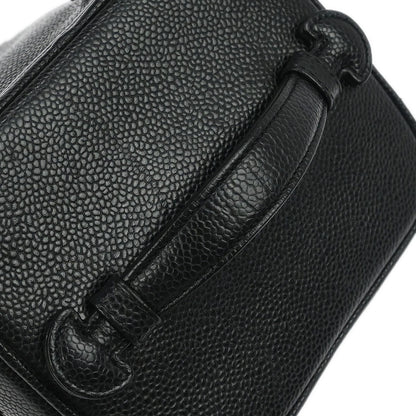 Chanel Vintage Timeless Cosmetic Case Caviar, BLACK, LEATHER, Handbag