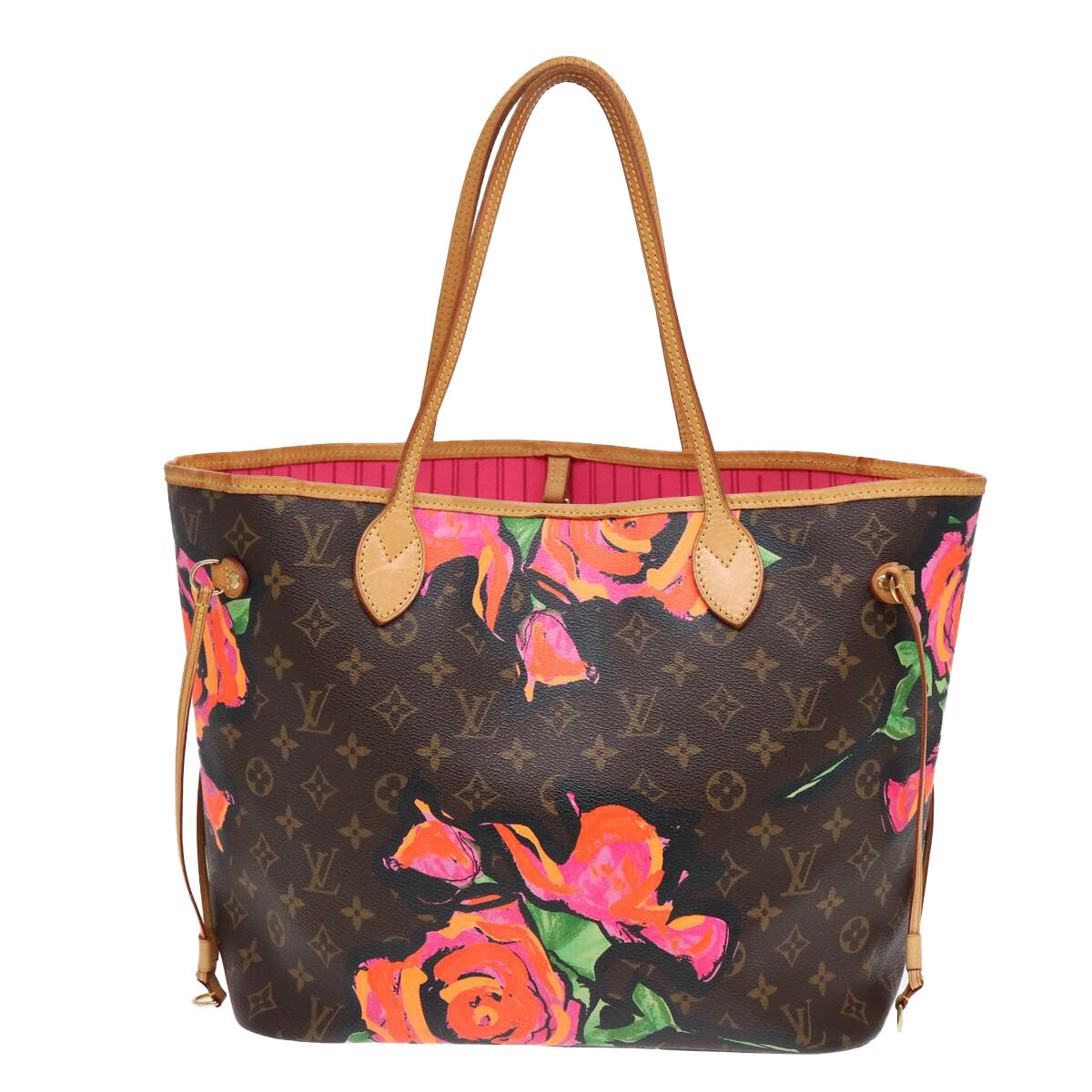 Louis Vuitton Neverfull Tote Limited Edition Monogram Roses, PINK, CANVAS, Tote bag