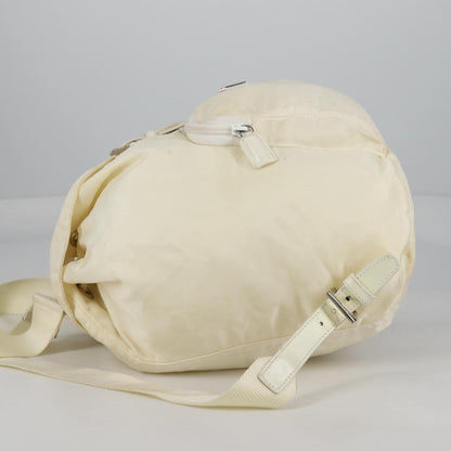 Prada Front Pocket Buckle Backpack Nylon, ECRU, NYLON, Backpack