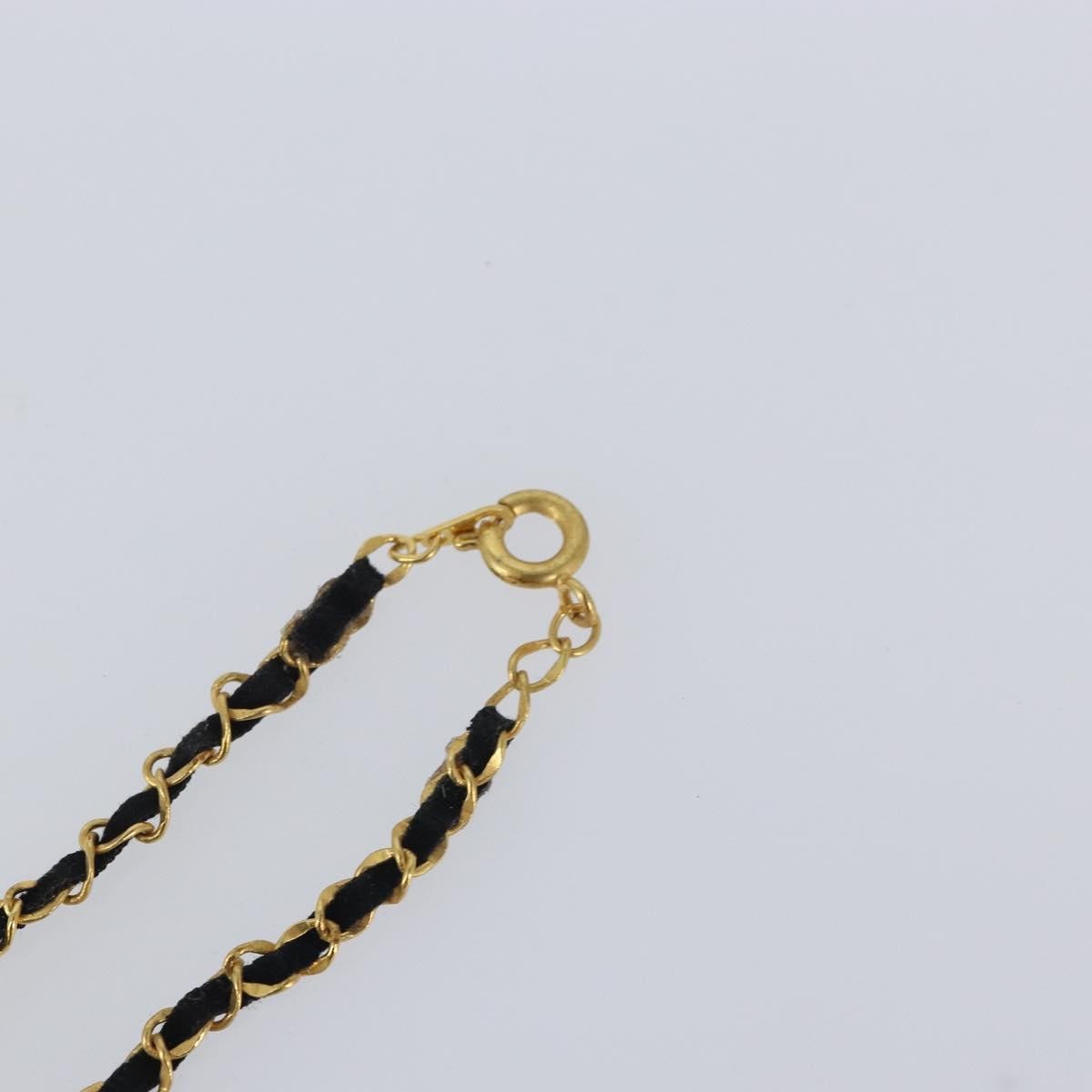 "Chanel CC Perfume Bottle Pendant Chain Long Necklace Metal with Leather, Crystals and Faux Pearl", GOLD, METAL, Necklace