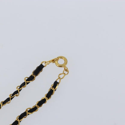 "Chanel CC Perfume Bottle Pendant Chain Long Necklace Metal with Leather, Crystals and Faux Pearl", GOLD, METAL, Necklace