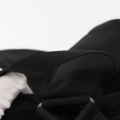Prada Double Front Pocket Backpack Re-Nylon with Leather, BLACK, NYLON, Backpack