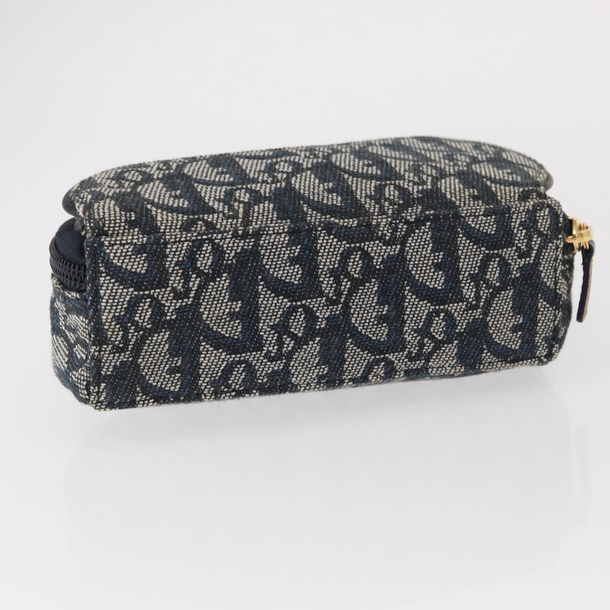 Christian Dior Saddle Zip Pouch Diorissimo Canvas, BLUE, CANVAS, Clutche & pouche