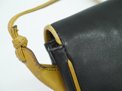 Celine Vintage Shoulder Bag Leather, BLACK, LEATHER, Shoulder bag
