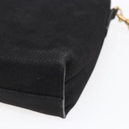 Celine Circle Logo Shoulder Bag Leather, BLACK, LEATHER, Shoulder bag